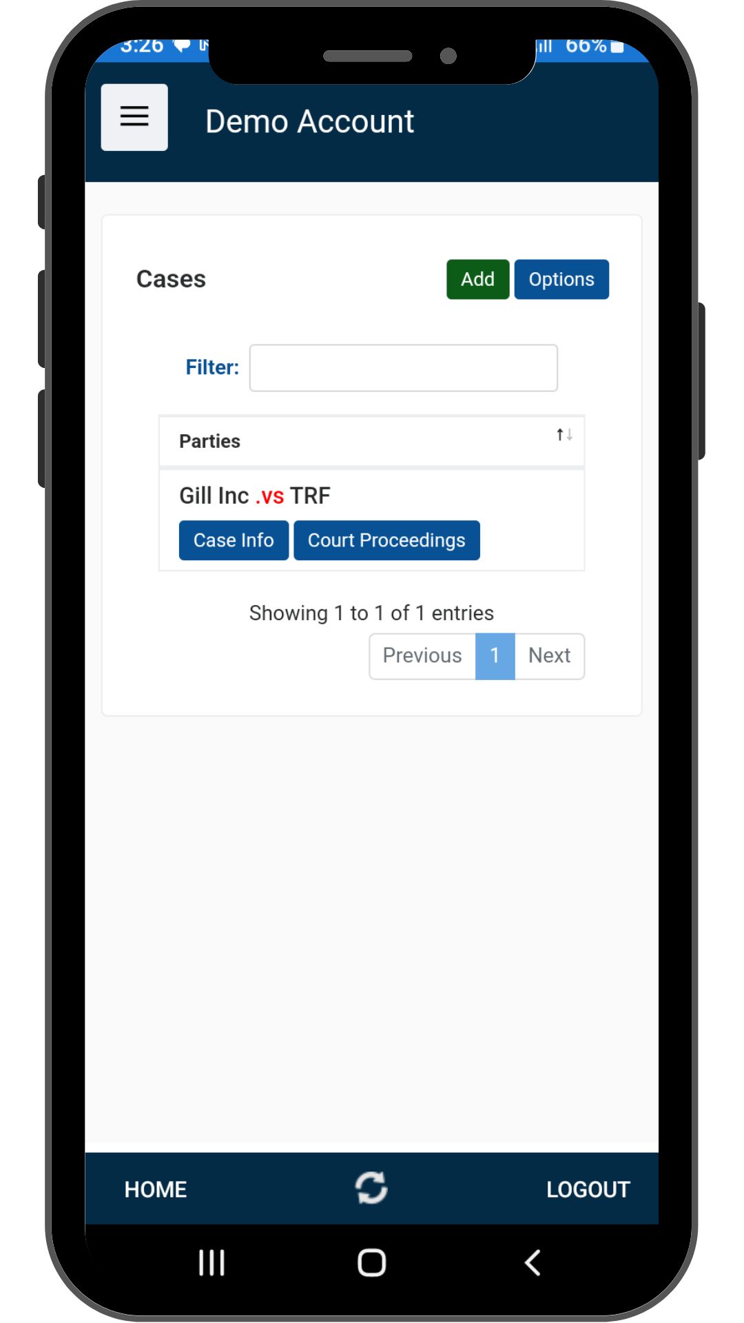 Cases & Endorsements screenshot