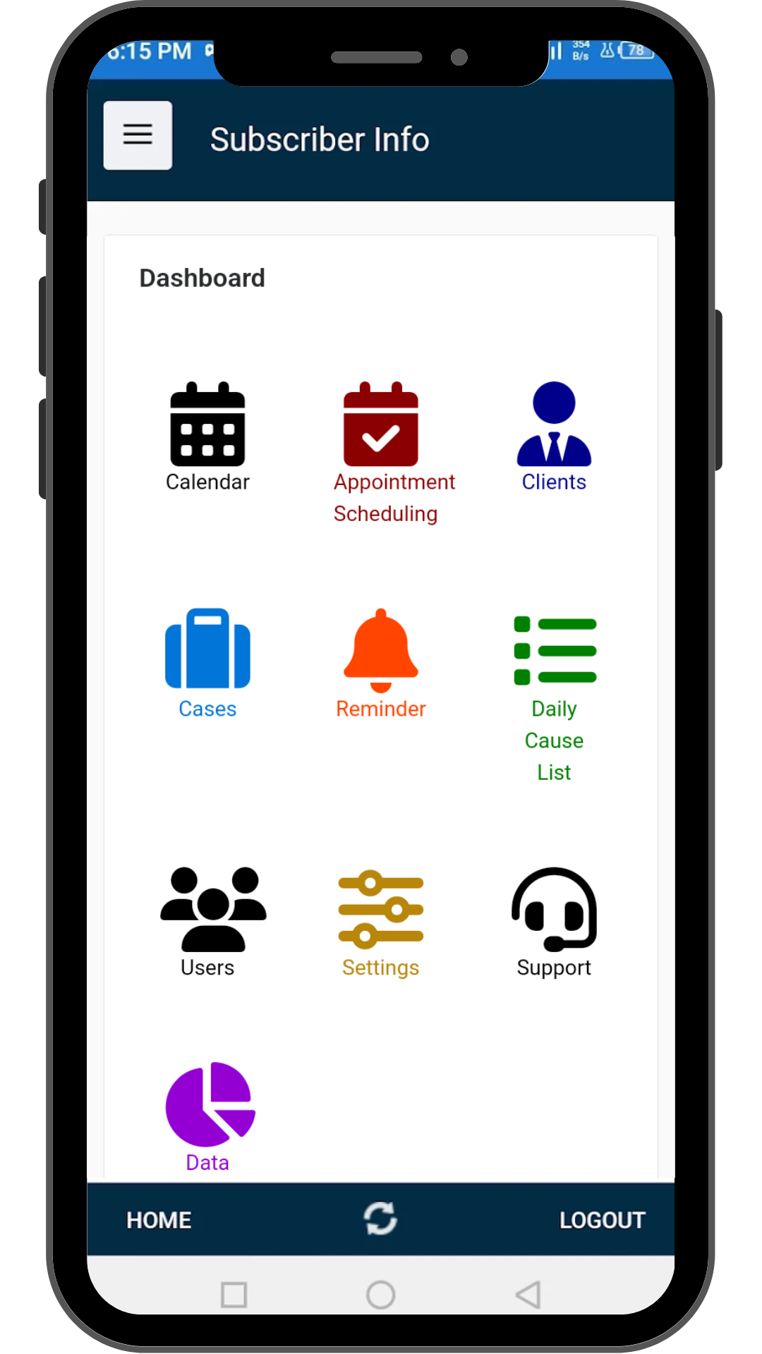 CaseDiarySecure dashboard